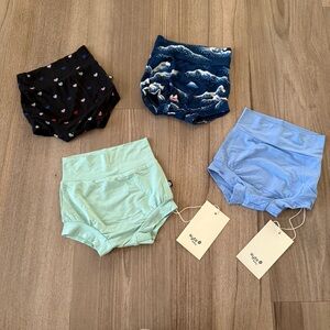 Kyte Baby Bundle of 4 Bummies Shorts Bamboo Unisex Boys Girls